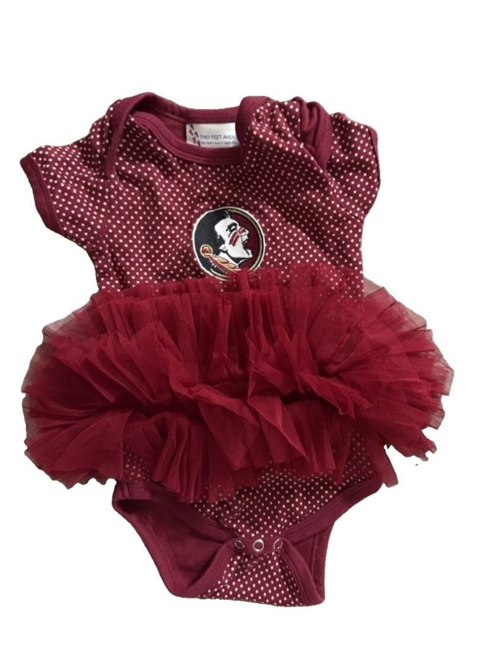 Two Feet Ahead FSU Seminole Noles Baby 12 Month One Piece Tulle Tutu Accent Logo